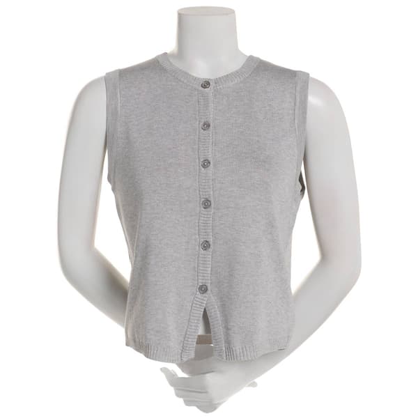 Juniors Madden Girl Button Front Crew Neck Sweater Vest - image 