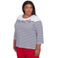 Plus Size Alfred Dunner Land of the Free Striped Star Studded Tee - image 3