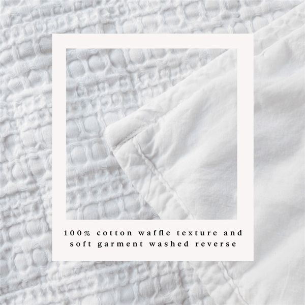 Freshfolds Garment Washed Honeycomb Waffle Quilt Set