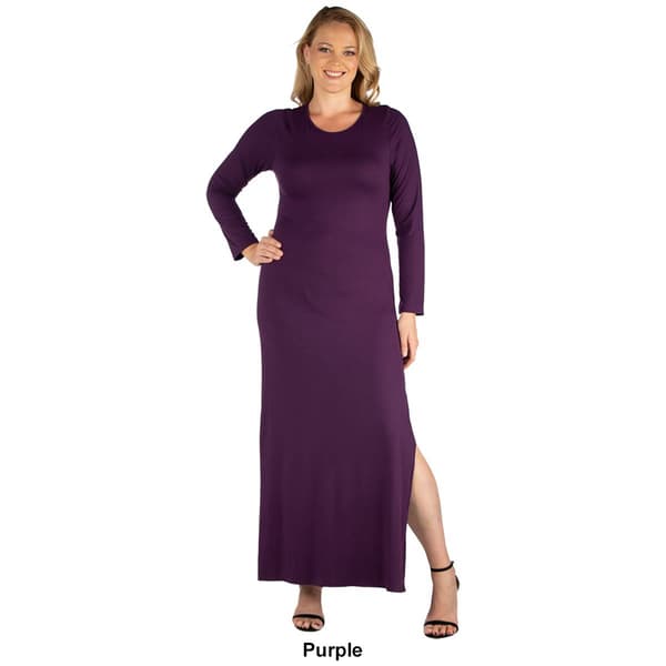 Plus Size 24/7 Comfort Apparel Fitted Maxi Dress