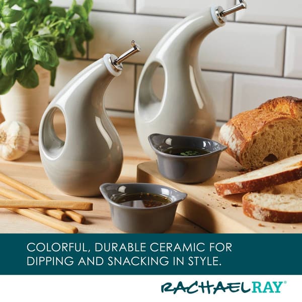 Rachael Ray 4pc. Ceramics EVOO/Ramekin Dipper Set - Grey