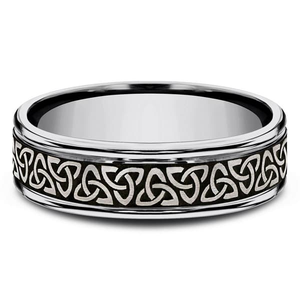 Mens Endless Affection&#8482; 6mm Tungsten Celtic Knot Band Ring