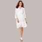 Womens Robbie Bee 3/4 Sleeve Gauze Lace Surplus Neck A-Line Dress - image 1