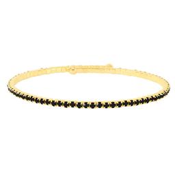 Athra 14kt. Gold over Brass & Black Crystal Coil Bracelet
