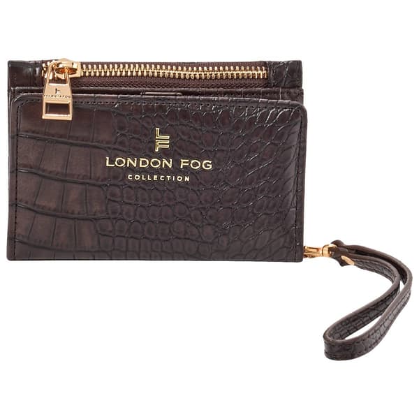 Womens London Fog Crocodile Bi-Fold Wristlet - image 