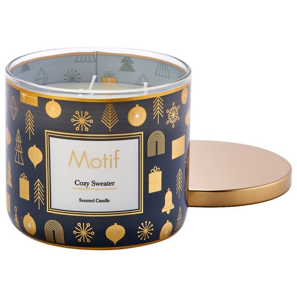 Motifs 14oz. 3-Wick Wrapped Cozy Sweater Tumbler Candle - image 