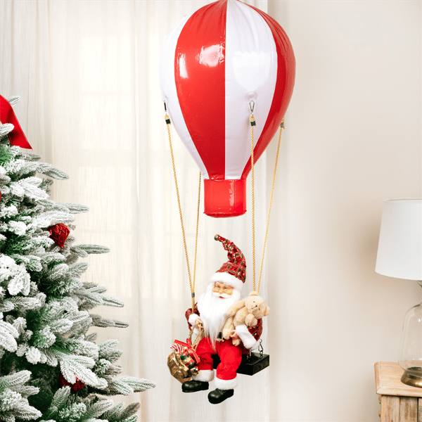 Northlight Musical Santa Claus Hot Air Balloon Christmas Décor