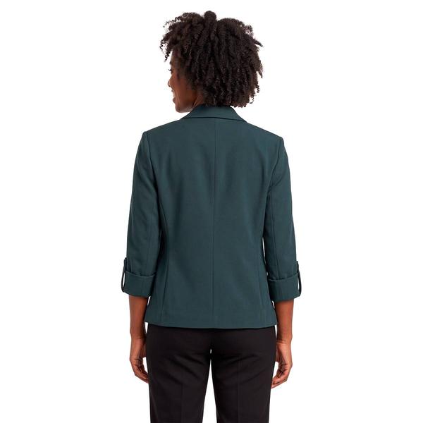Womens AK Anne Klein Roll Tab One Button Notch Collar Blazer