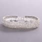 Rosa Rhinestones Silver Plated Domed Rows Bracelet - image 1