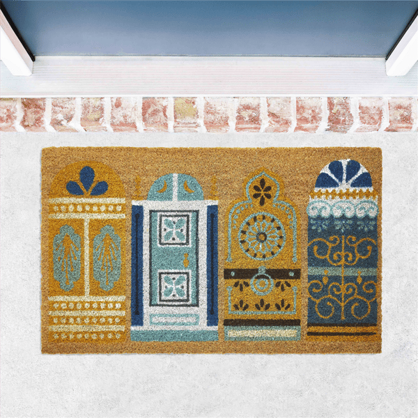 VCNY Home Fancy Doors Outdoor Coir Doormat