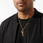 Mens Iron Saints 18kt. Gold Plated Rope Chain Scissor Pendant - image 3
