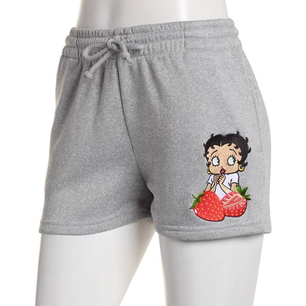 Juniors Freeze Betty Boop Side Embroidery Fleece Shorts