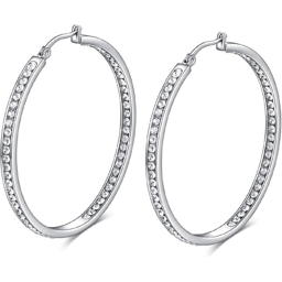 Saffron Silver Tone Inside Out 40mm Hoop Earrings