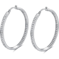 Saffron Silver-Tone Inside Out 40mm Hoop Earrings - image 1