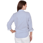 Womens Ruby Rd. Set Sail 3/4 Sleeve Knot Front Stripe Blouse - image 2
