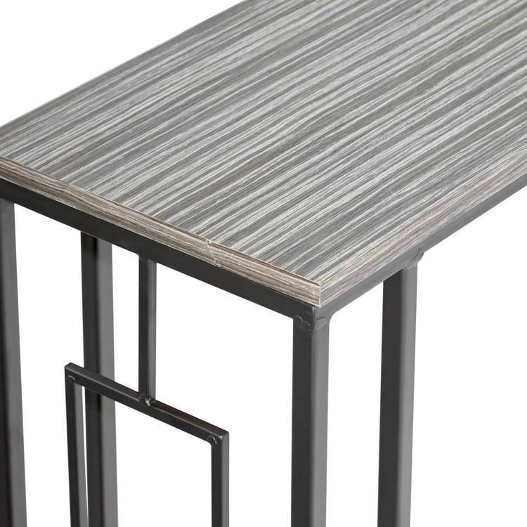 9th & Pike® Grey Metal and Wood Contemporary Accent Table