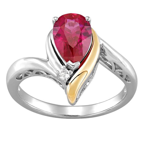 Gemstone Classics&#40;tm&#41; Created Ruby 10kt. Sterling Silver Ring - image 