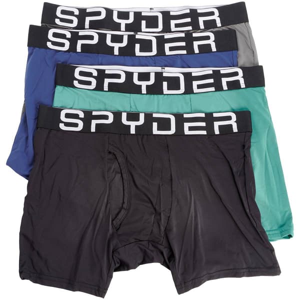Mens Spyder 4pk. Liquid Cool Boxer Briefs - Green/Purple