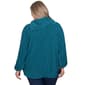 Plus Size Ruby Rd. Teal Appeal Split Cowl Chenille Sweater - image 2