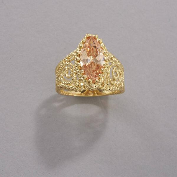 Ashley Cooper&#40;tm&#41; Gold Marquise Open Filigree Ring - image 