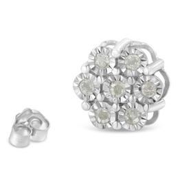 Diamond Classics&#40;tm&#41; 1/2ctw. Rose-Cut Diamond Floral Earrings