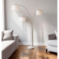 HomeRoots 74in. Brass Three Light Arc Floor Lamp - image 2
