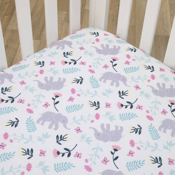 Carter’s® Floral Elephant Super Soft Fitted Crib Sheet