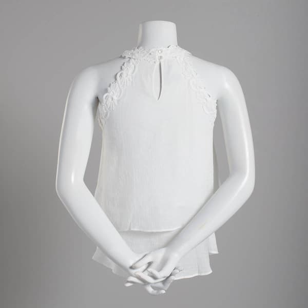 Juniors A. Byer Crochet Trim Double Tier Tank Top