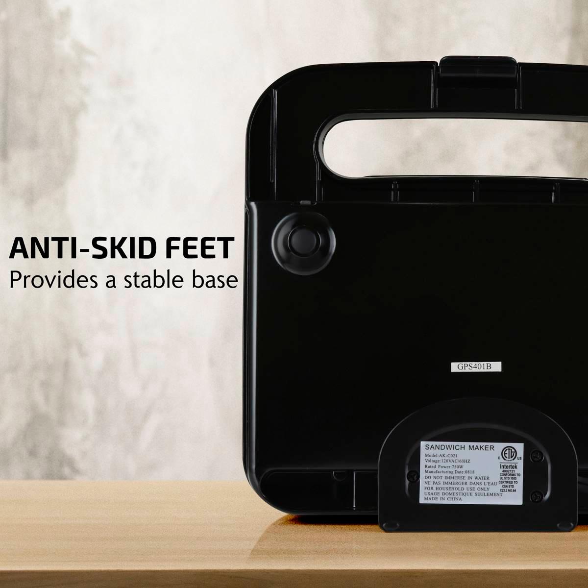 Ovente Electric Sandwich Maker w/ Non-Stick Plates