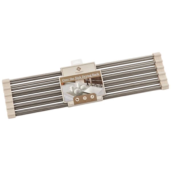 Gourmet Kitchen Over the Sink Roll Up Drying Rack - image 