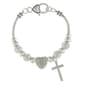 Silver Plated Cross/Heart/Filigree Charms Inspirational Bracelet - image 1