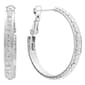 Athra 32mm Silver Plated Crystal Hoop Earrings - image 1