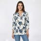 Plus Size Emily Daniels 3/4 Sleeve Jacquard Floral Blouse - image 1