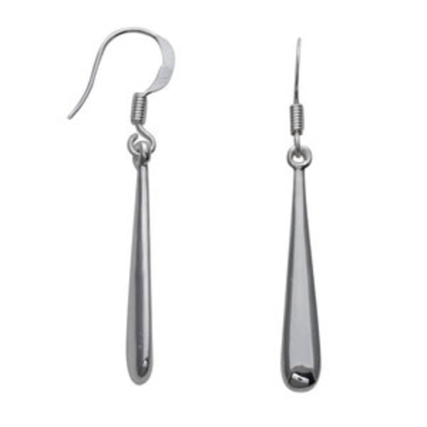 Marsala Fine Silver Plated Elongated Tear Drop Earrings - image 
