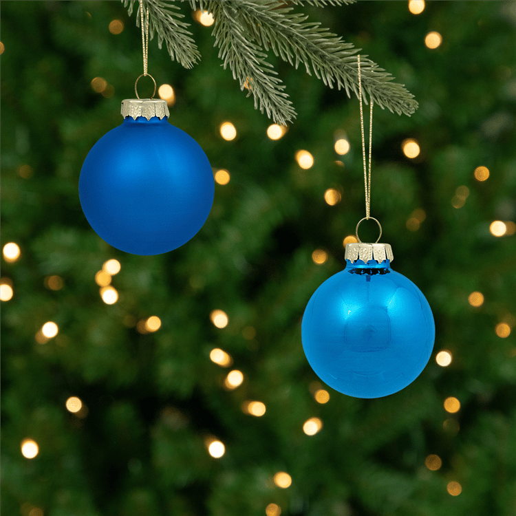 Northlight 10ct. 2-Finish Blue Christmas Glass Ball Ornaments