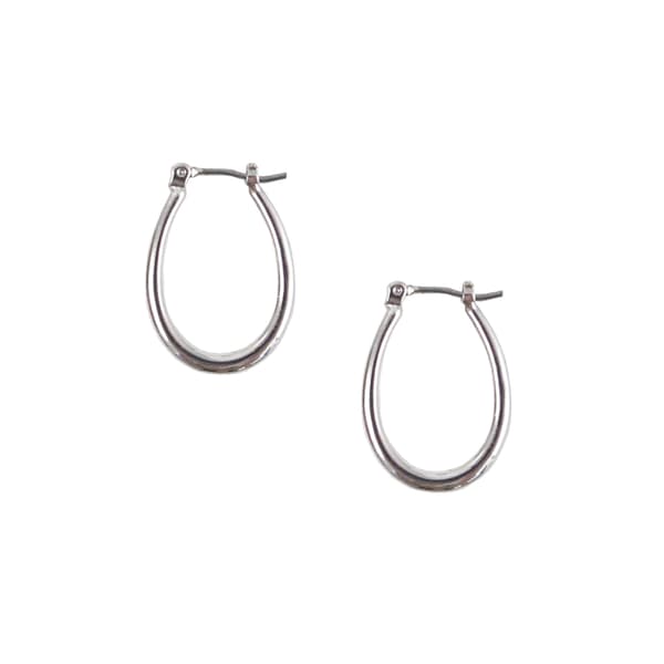 Freedom Silver-Tone Teardrop Click Top Hoop Earrings - image 