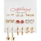 Ashley 9pr. Gold Plated Pave Butterflies & Flowers Earrings - image 1
