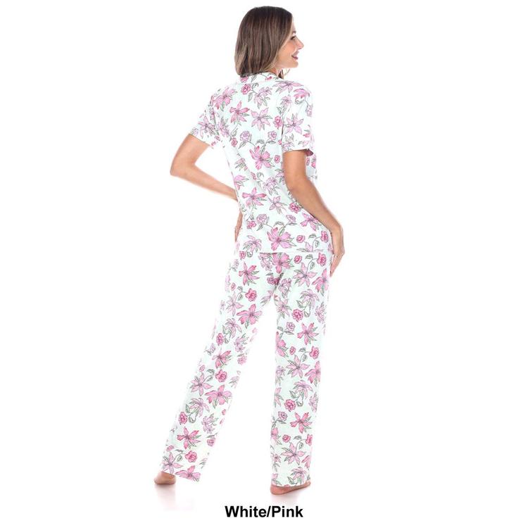 Womens White Mark 2pc. Floral Leopard Pajama Set