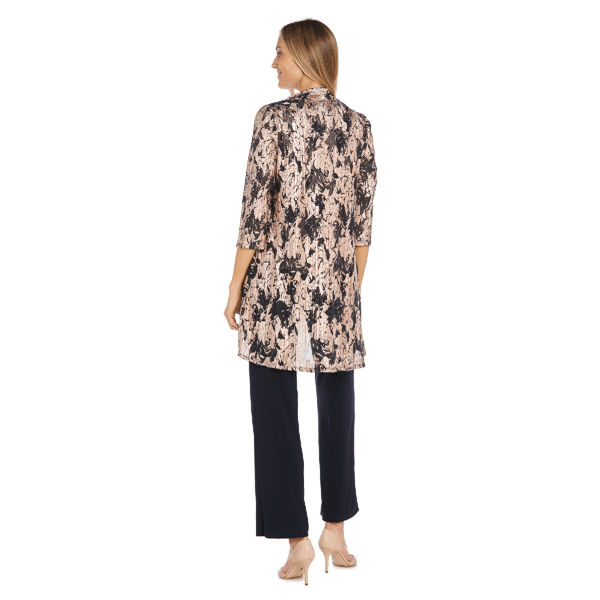 Womens R&M Richards Metallic Patterned Pantsuit