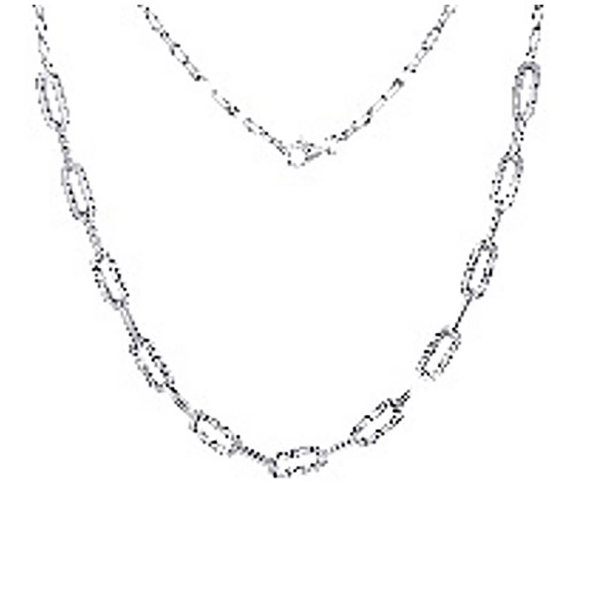 18in. Sterling Silver CZ Paperclip Link Necklace,New Products : American Fashion Style Bags On Sale