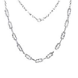 18in. Sterling Silver Cubic Zirconia Paperclip Link Necklace