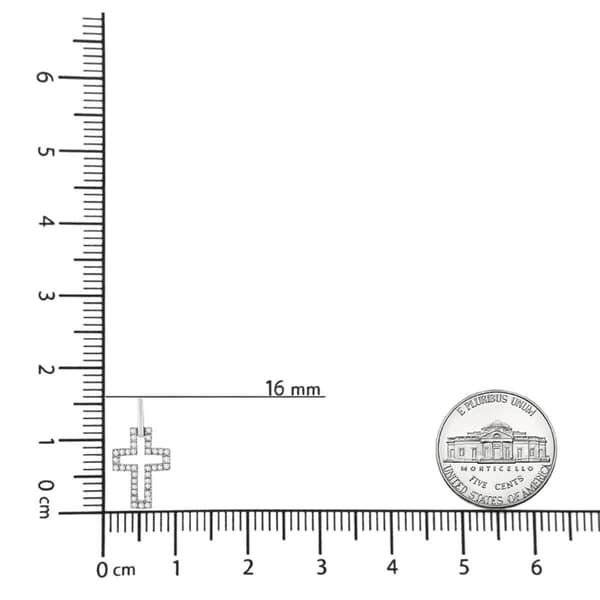 Haus of Brilliance Sterling Silver 1/10ctw. Diamond Cross Pendant