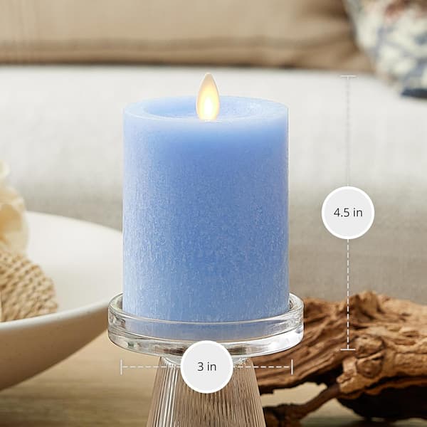 Luminara 3x4.5 Sea Glass Fameless Pillar Candle
