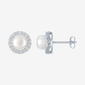 Gemstone Classics™ Lab Grown Sapphire Pearl Button Stud Earrings - image 3