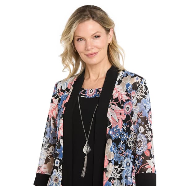 Womens R&M Richards 3/4 Sleeve Floral Jacket Dress