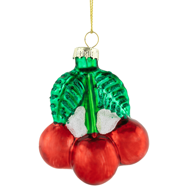 Northlight Shiny Red Cherries Glass Christmas Hanging Ornament - image 