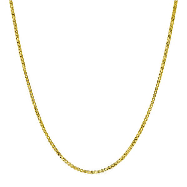 20in. Vermeil Sterling Silver Box Chain Necklace - image 