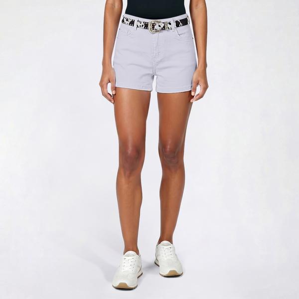 Juniors YMI(R) Mid Rise Shorts w/ Cow Print Belt