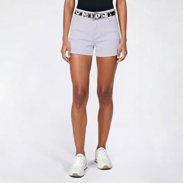 Juniors YMI(R) Mid Rise Shorts w/ Cow Print Belt - image 