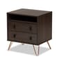 Baxton Studio Glover Dark Brown Finished Wood 2-Drawer Nightstand - image 1